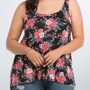 High low floral tank top